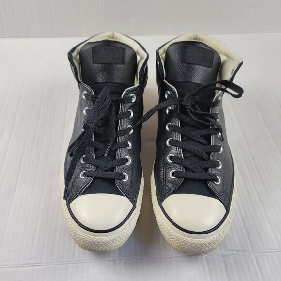 Converse All Star Chuck Taylor Leather Mid Top Sneakers Black Size 13 - Picture 4 of 12